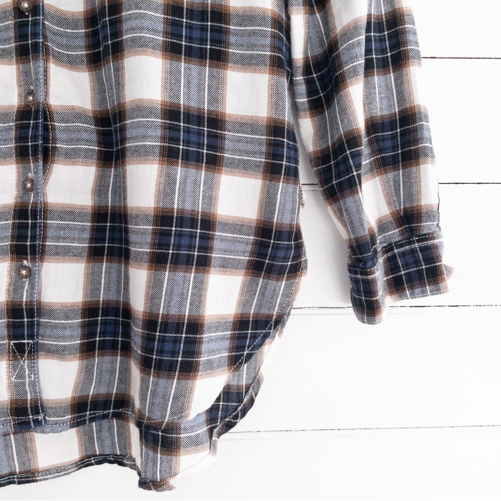 Garage Shirt Navy Blue Plaid Flannel - Picture 2 of 4
